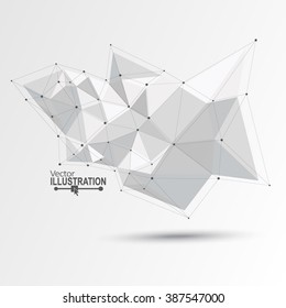 3D Low Polygon Geometry Background. Abstract Polygonal Geometric Shape. Lowpoly Minimal Style Art. Vector Illustration