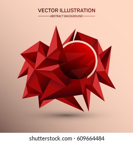 3D Low polygon geometry background. Abstract polygonal geometric shape. Lowpoly minimal style art. Triangles. Vector illustration.