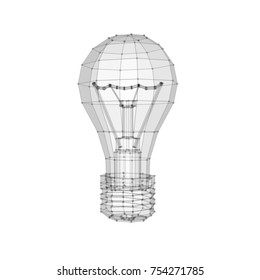 3D low polygon transparent lamp bulb illustration. Isolated on white background. - Powered by Shutterstock - Get 15% off with code: PIKWIZARD15