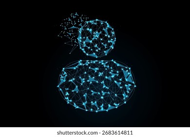 A 3D low-poly style blue avatar symbol representing a user profile