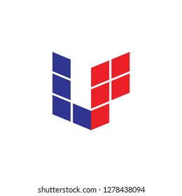 3D LP logo letter design