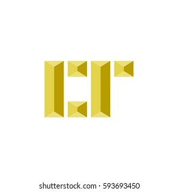 3D LT or CT logo letter design vector
