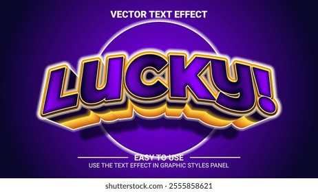 3d lucky glow editable text effect