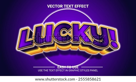 3d lucky glow editable text effect