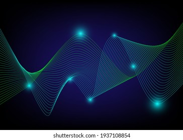 3d luminous digital wave background. Futuristic and technology vector illustration.