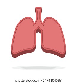 3D Lungs human internal organ Vector Icon Design Template. 3d Human lungs. Sars disease, coronaviruses in the lung. The coronavirus causes the severe illness SARS. Pulmonary hypertension.