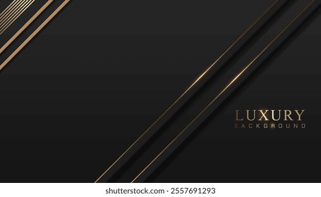 3d luxury abstract black and gold lines and shapes background for award stadium