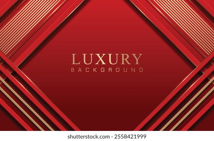 3d luxury abstract red and gold lines and shapes background for award stadium