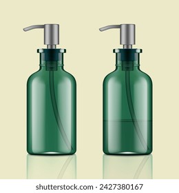 3D Luxury Amber Glass Soap Dispenser Bottle. EPS10 Vector