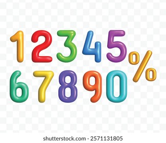 3d luxury colorful kids set of number digits one two three four five six seven eight nine. Shiny numeric collection for birthday anniversary and sale.
Numbers 1 2 3 4 6 7 8 9 0 symbols 