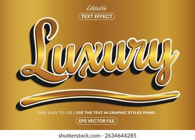 3D luxury editable text effect, bold text style