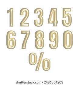 3d luxury golden elegant set of number digits one two three four five six seven eight nine shiny numeric collection for birthday anniversary or sale element 