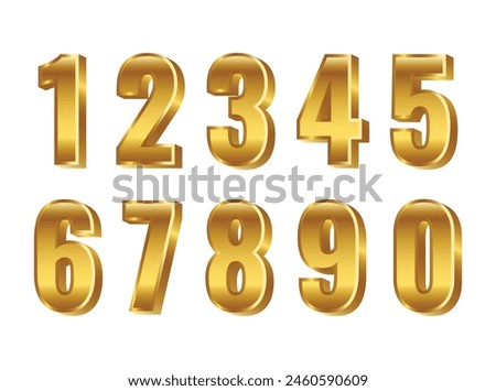 3d luxury golden set of number digits one two three four five six seven eight nine shiny numeric collection for birthday anniversary or sale element gold style decorative