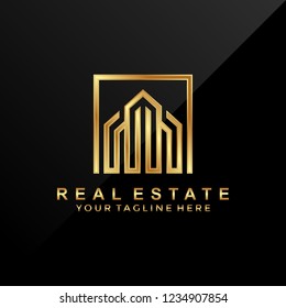 3D luxury real estate interior logo design