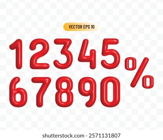 3d luxury red set of number digits one two three four five six seven eight nine. Shiny numeric collection for birthday anniversary or sale.
Numbers 1 2 3 4 6 7 8 9 0 symbols 