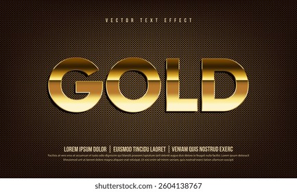 3d luxury text effect features gold typography with shiny metal and glitter sparkle light set against a royal glossy golden halftone background for corporate business marketing and social media mockup