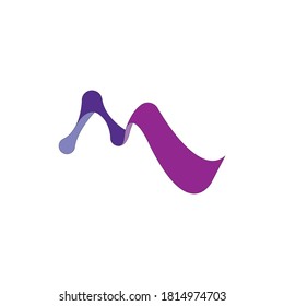 3D M letter logo design vector