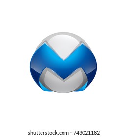 3D M Sphere Logo Icon