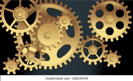 3D machine gears - vector illustration