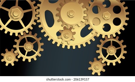 3D machine gears - vector illustration
