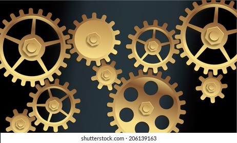 3D machine gears - vector illustration