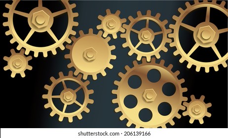 3D machine gears - vector illustration