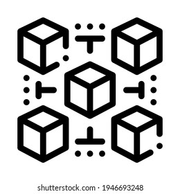 3d machine learning line icon vector. 3d machine learning sign. isolated contour symbol black illustration