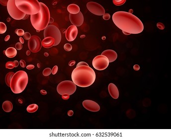3d macro streaming red blood cells. Vector illustration.