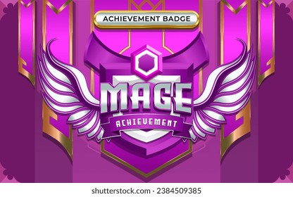 3D Mage Winged Achievement Badge