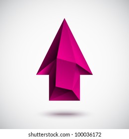3d magenta up arrow