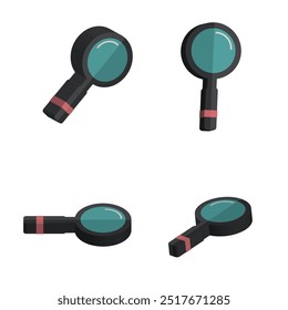 3d magnifying eyes realistic vector concept