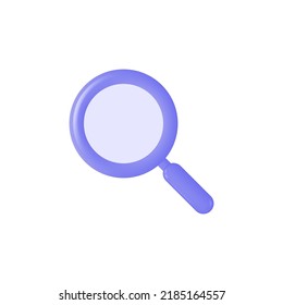 3d magnifying glass icon in cartoon style. search, analytics or research concept. vector illustration isolated on white background.