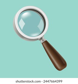 3D magnifying glass illustration isolated