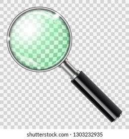 3D Magnifying Glass Loupe on transparent background. realistic magnifier. isolated vector illustration