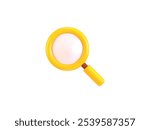 3d magnifying glass on SEO icon 3d rendering vector illustration