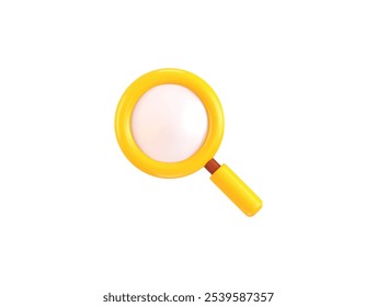 3d magnifying glass on SEO icon 3d rendering vector illustration