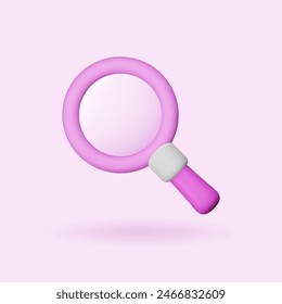 3D magnifying glass in a realistic style on a white background. Business vector icon. Search symbol vector illustration.