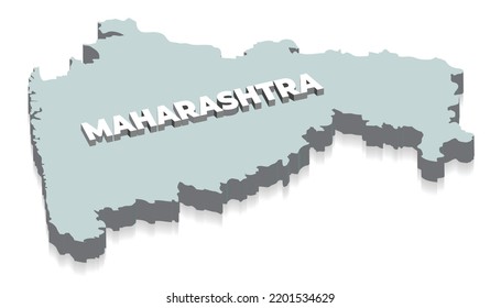 3d Maharashtra Karte, Bundesstaat Indien