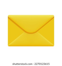 3d mail envelope icon vector. Isolated on white background. 3d new e-mail message notice icon. Subscription to newsletter concept. Cartoon minimal style. 3d email icon vector render illustration.