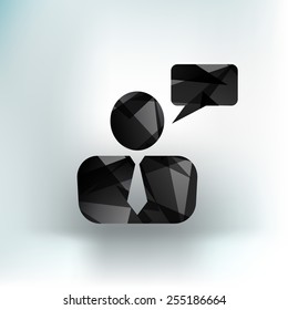 3d man , businessman with blank speech bubble