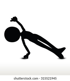 3d man silhouette, isolated on white background, yoga
