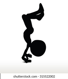 3d man silhouette, isolated on white background, yoga
