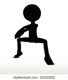 
3d man silhouette, isolated on white background, yoga