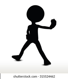 3d man silhouette, isolated on white background, blocking