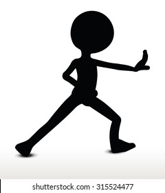 3d man silhouette, isolated on white background, blocking
