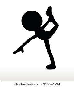 3d man silhouette, isolated on white background, yoga
