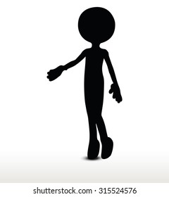 3d man silhouette, isolated on white background, handshake
