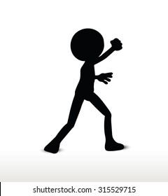 3d man silhouette, isolated on white background, Intimidating