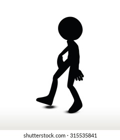 3d man silhouette, isolated on white background, depressed