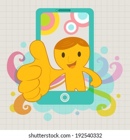  3D man with smart phone